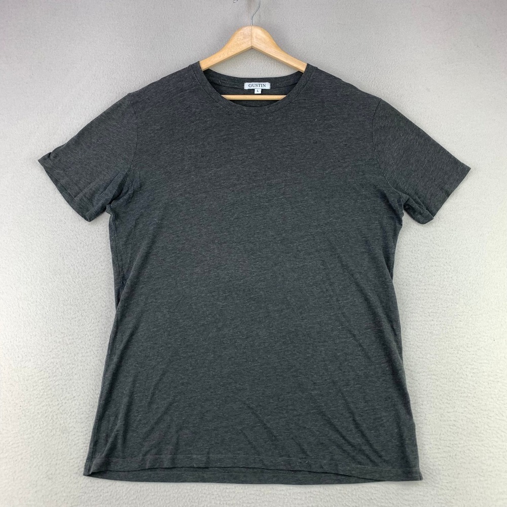 Gustin Crewneck T-Shirt Mens Large Charcoal Gray Casual Short Sleeve Tee USA